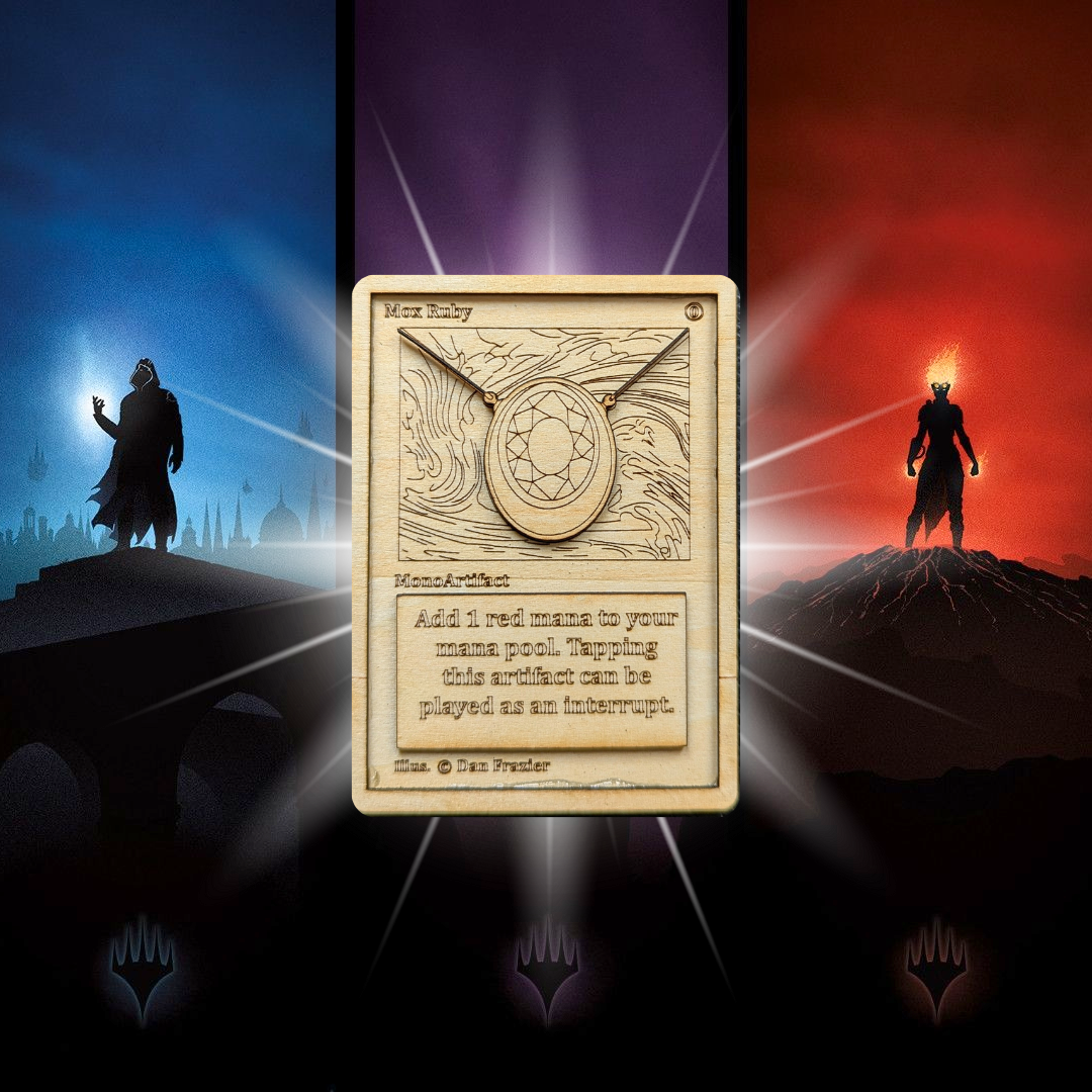 Carta Magic: The Gathering Mox Ruby 🔥 in Legno - Incisione Laser