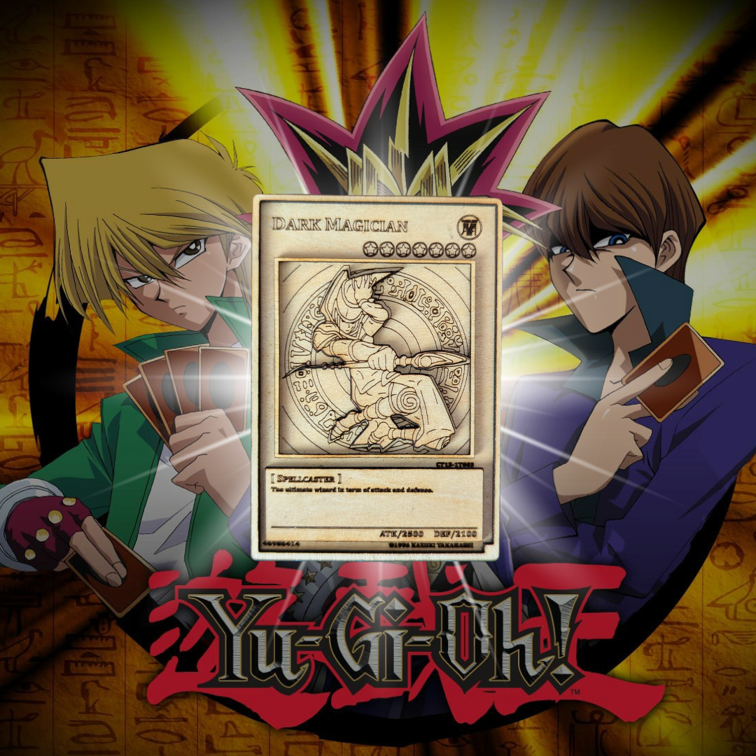 Mago Nero in Legno: la Carta Yu-Gi-Oh! con Incisione Laser Multistrato 🪄✨