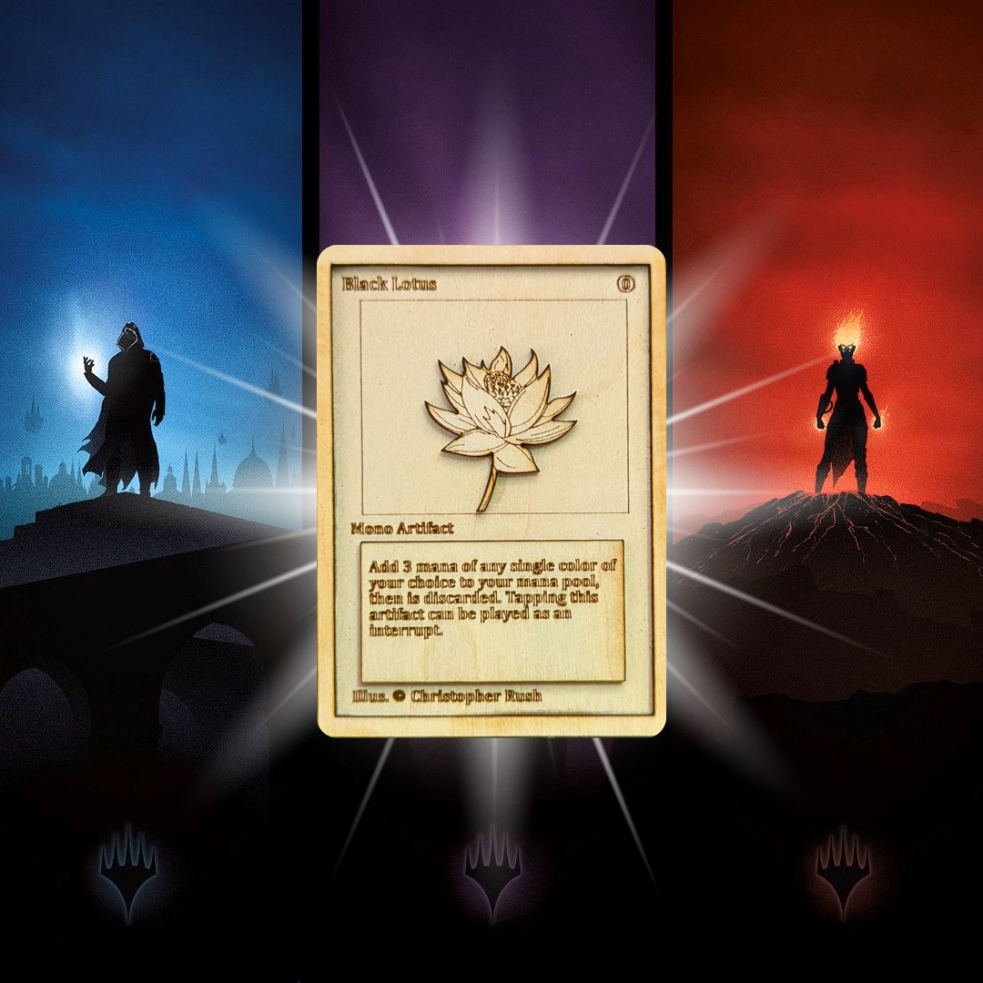 Carta Magic The Gathering "Black Lotus" in Legno Multistrato con Incisione Laser 🌟