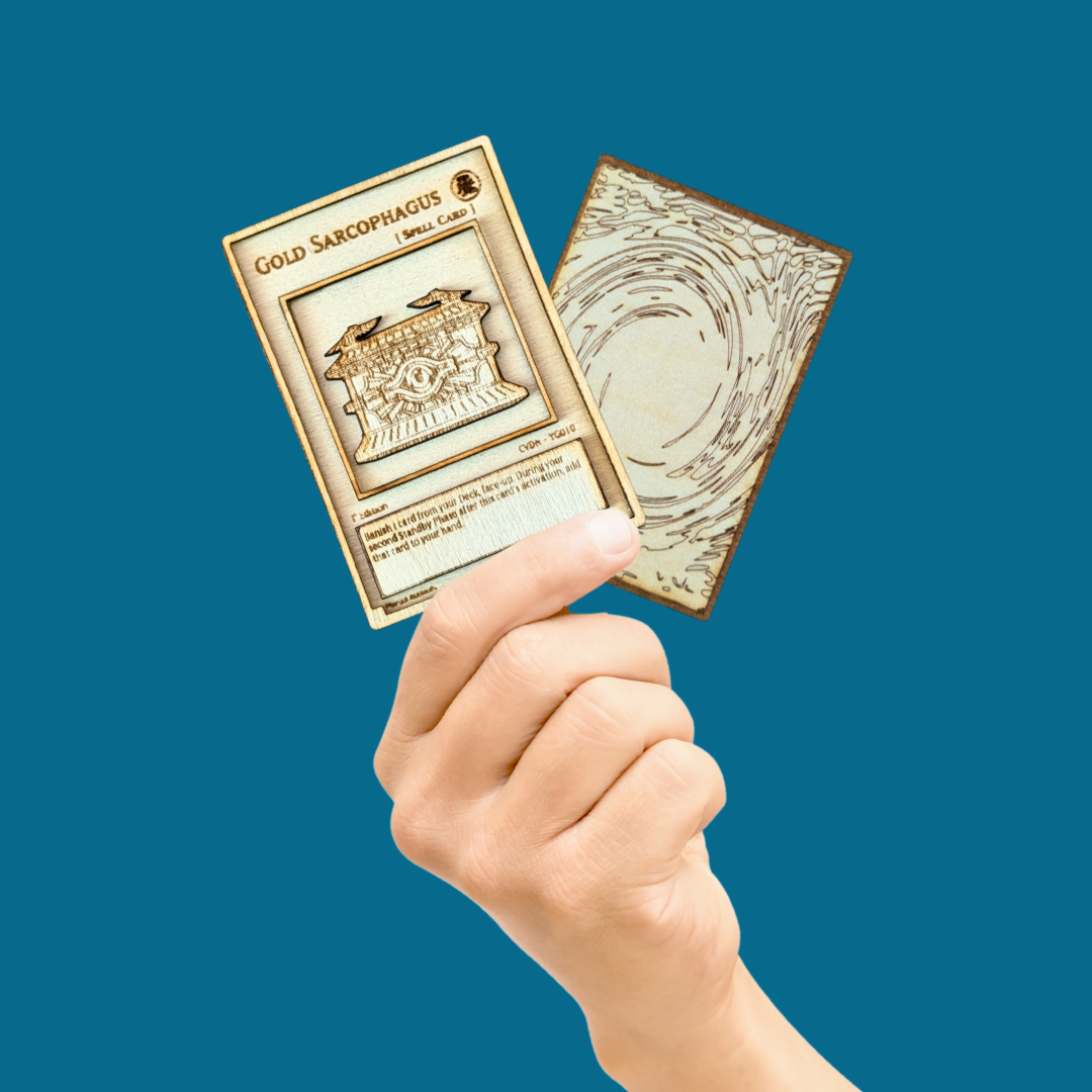 Gold Sarcophagus (Sarcofago d'Oro) in Legno – Carta Yu-Gi-Oh! Multistrato con Incisione Laser 🏺✨