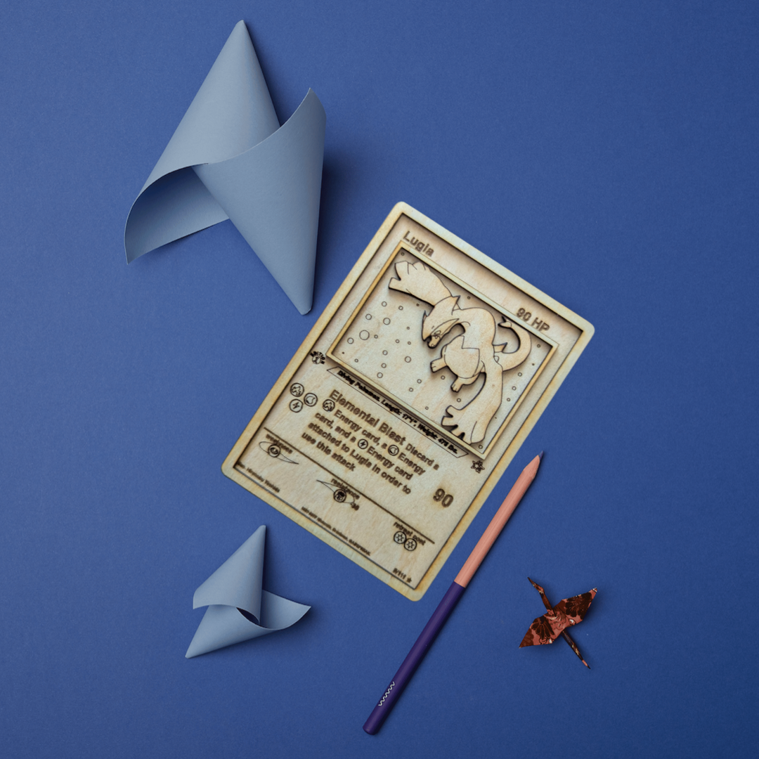 Carta Pokémon Lugia Multistrato in Legno con Incisione Laser ✨