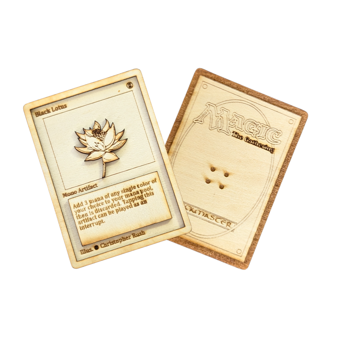Carta Magic The Gathering "Black Lotus" in Legno Multistrato con Incisione Laser 🌟