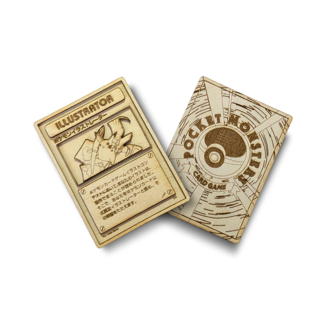 Pikachu Illustrator Giapponese in Legno – Carta Pokémon Multistrato con Incisione Laser 🎨