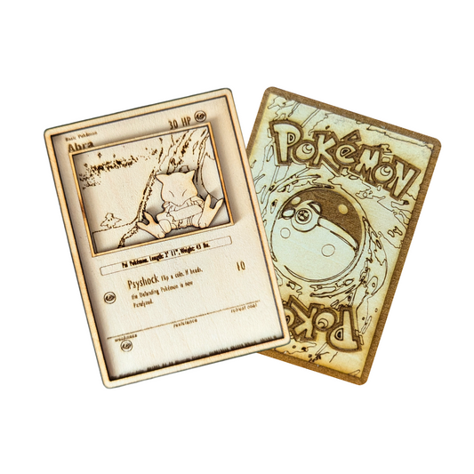 Carta Pokémon Abra in Legno Multistrato con Incisione Laser 🌀