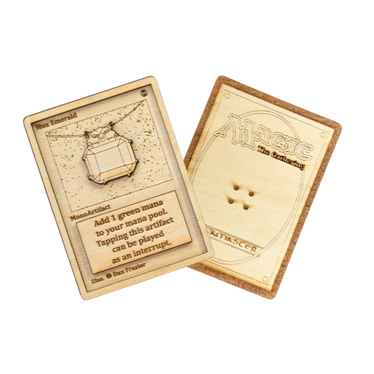 Carta Magic: The Gathering Mox Emerald 🌿 in Legno - Incisione Laser