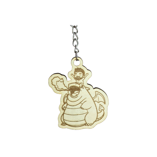 Portachiavi “Charilard” – Collab Jafarrooo | In Legno con Incisione Laser 🔥🔑