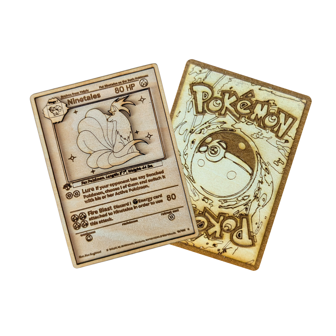 Carta Pokémon Ninetales Multistrato in Legno con Incisione Laser 🔥🦊