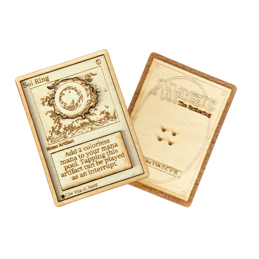 Sol Ring in Legno – Carta Magic The Gathering Multistrato con Incisione Laser 💍⚡