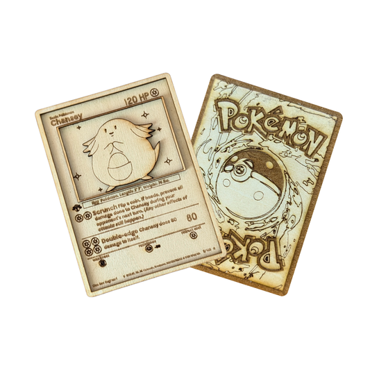 Chansey in Legno – Carta Pokémon Multistrato con Incisione Laser 🌸🥚