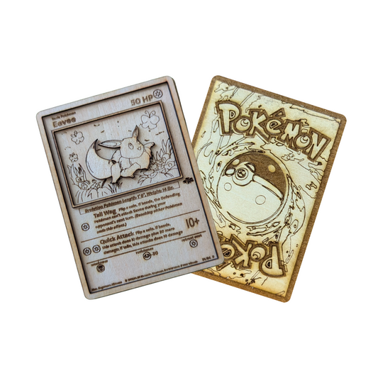 Carta Pokémon Eevee Multistrato in Legno con Incisione Laser 🐾✨
