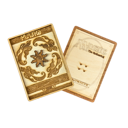 Plains in Legno – Carta Magic The Gathering Multistrato con Incisione Laser ☀️✨