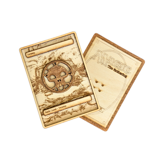 Swamp | Palude in Legno: Carta Magic The Gathering Multistrato con Incisione Laser 🖤🌲