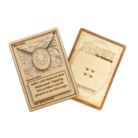 Carta Magic: The Gathering Mox Ruby 🔥 in Legno - Incisione Laser