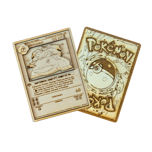 Carta Pokémon Venusaur Multistrato in Legno con Incisione Laser 🌿✨