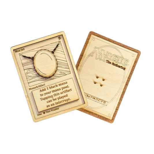 Carta Magic: The Gathering Mox Jet in Legno - Incisione Laser