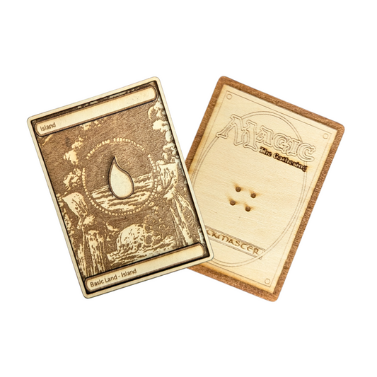 Isola | Island in Legno: Carta Magic The Gathering Terra Multistrato con Incisione Laser 💧🌲