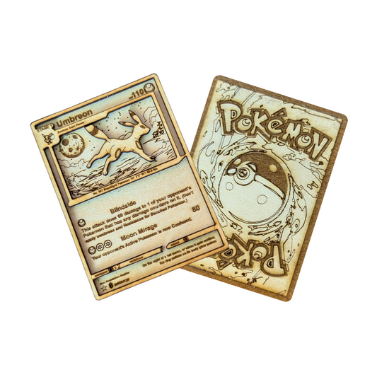 Umbreon in Legno: Carta Pokémon Multistrato con Incisione Laser 🌙🌲