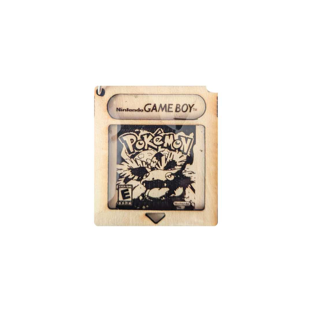 Portachiavi Pokémon Verde in Legno - Cartuccia Game Boy Incisa a Laser 🍃🐸