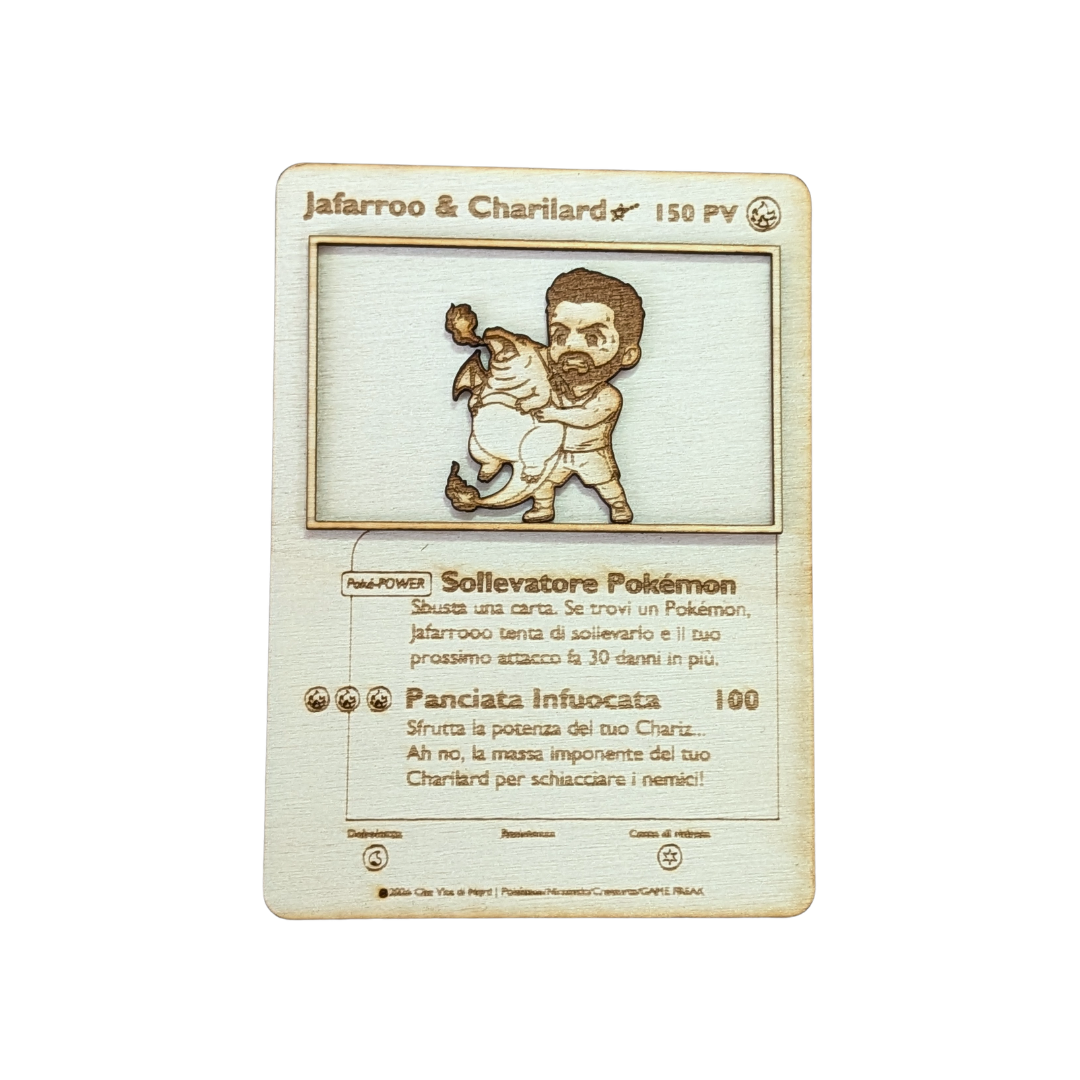 Jafarrooo e Charilard • Carta Pokémon • Multistrato • Incisione Laser 💪