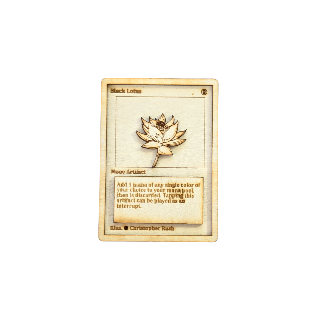 Carta Magic The Gathering "Black Lotus" in Legno Multistrato con Incisione Laser 🌟