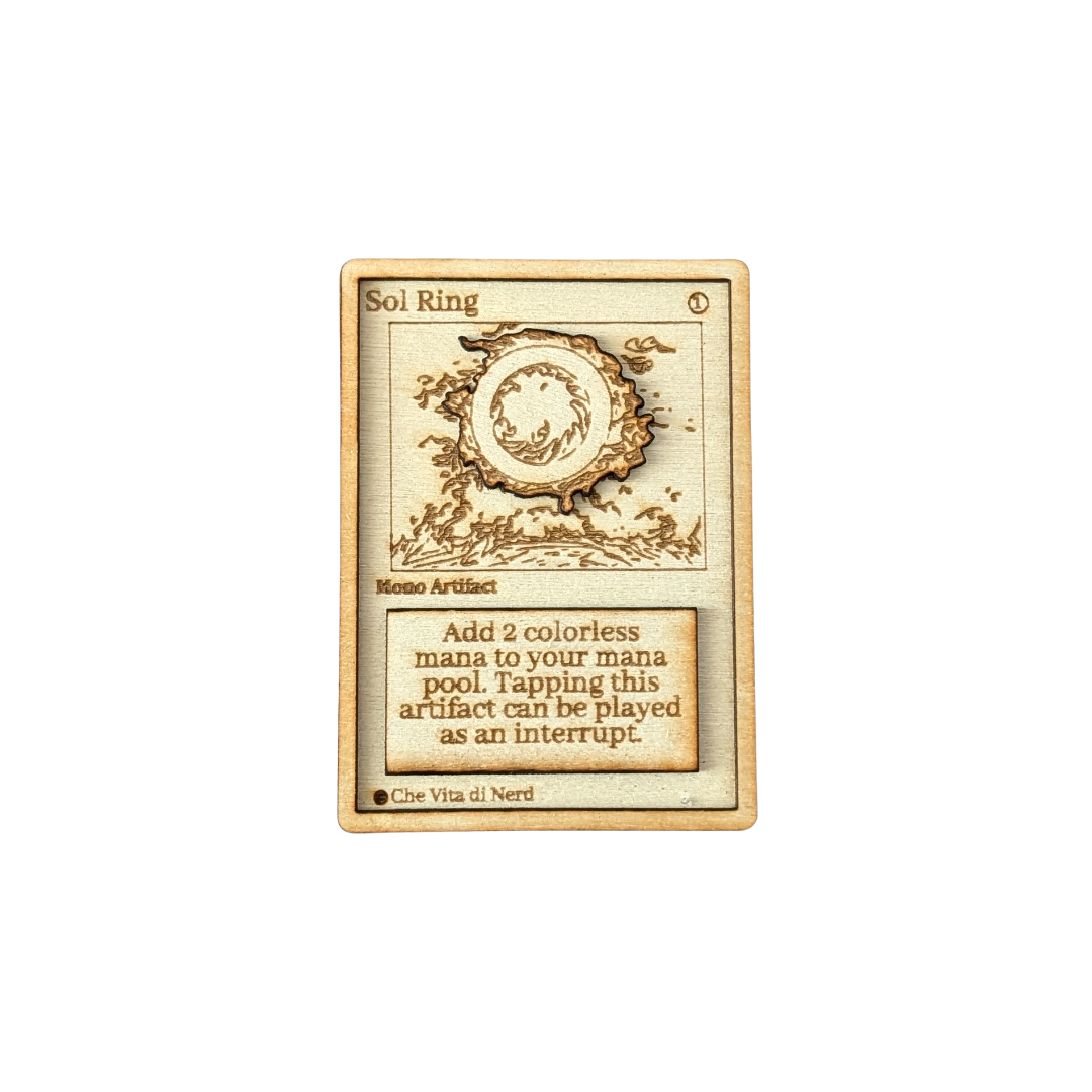 Sol Ring in Legno – Carta Magic The Gathering Multistrato con Incisione Laser 💍⚡