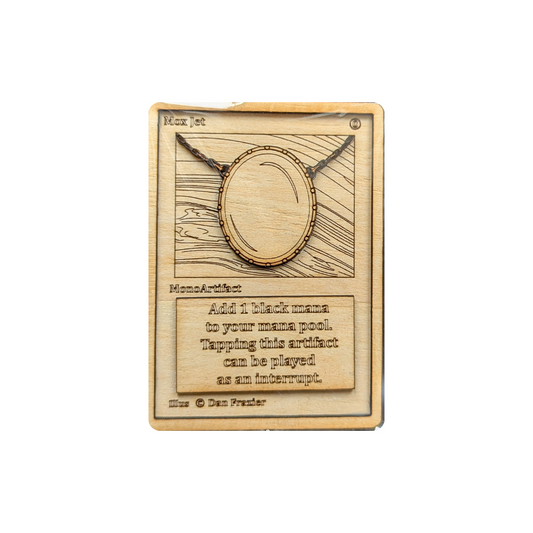 Carta Magic: The Gathering Mox Jet in Legno - Incisione Laser