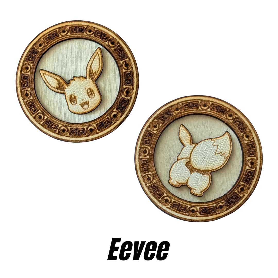 Moneta Pokémon Eevee in Legno | Chiappette Edition