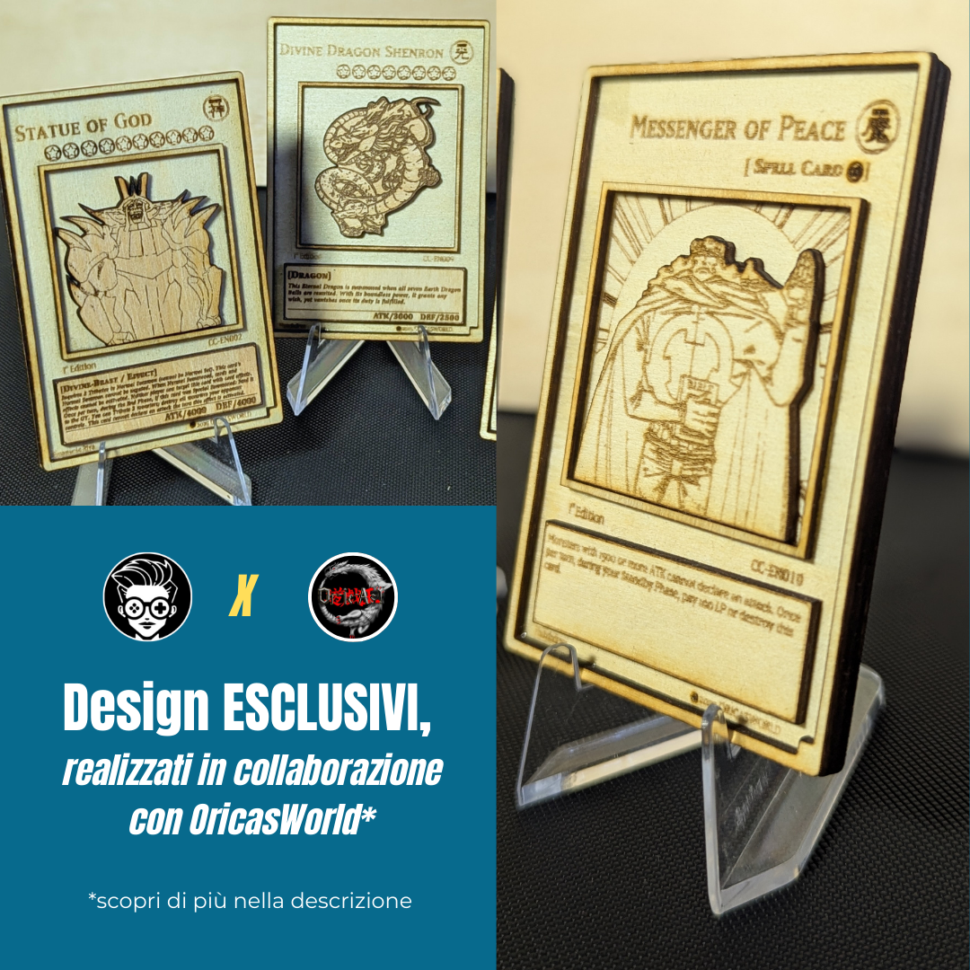 Escanor × Demise, Re dell’Armageddon – Carta Yu-Gi-Oh! Crossover in Legno – Collab OricasWorld 🔥