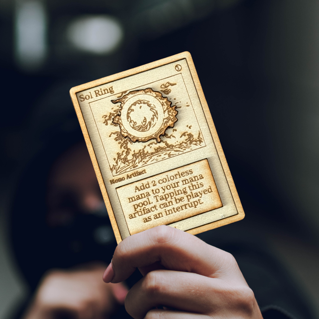 Sol Ring in Legno – Carta Magic The Gathering Multistrato con Incisione Laser 💍⚡